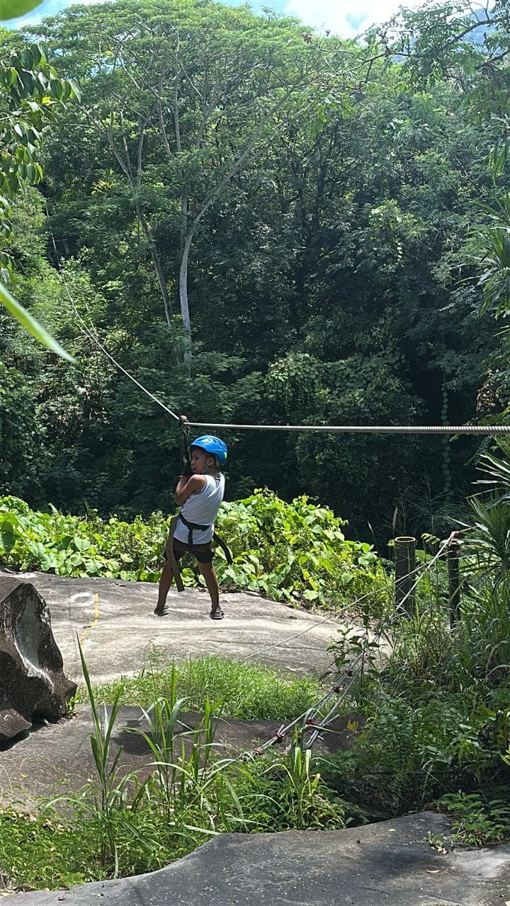 Zip lining and rock climbing (Mahe)