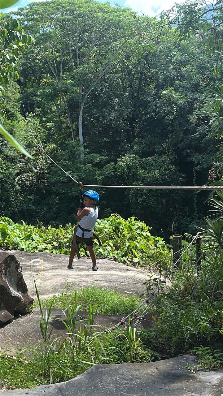 Zip lining and rock climbing (Mahe)